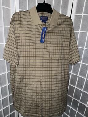 Pendleton Polo Shirt Mens XL Striped Casual Top Striped Short Sleeve Brand New